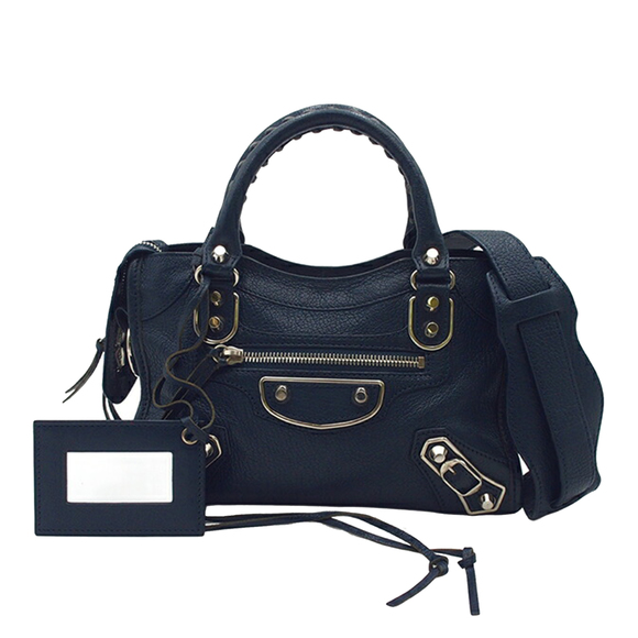 Pre-Loved Balenciaga Mini Chevre Motocross Classic Metallic Edge City Satchel - Picture 1 of 12